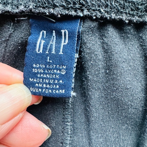 GAP Black Cotton Athletic Bike High Rise Shorts Womens Small Girls Large VTG - Picture 3 of 4